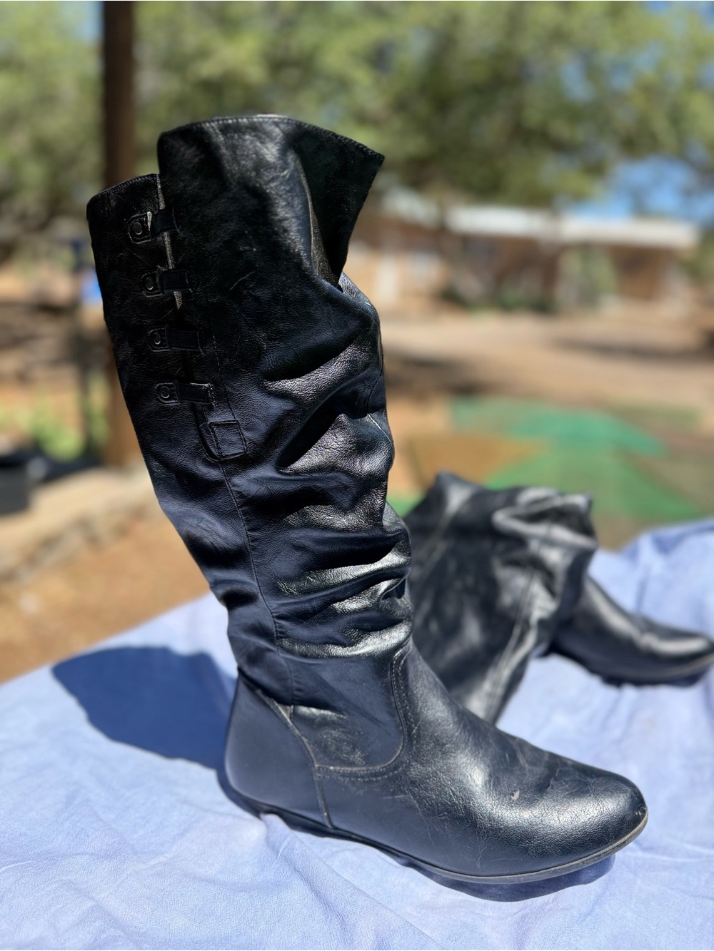 Elegant Black almost Over-the-Knee Women's Boots